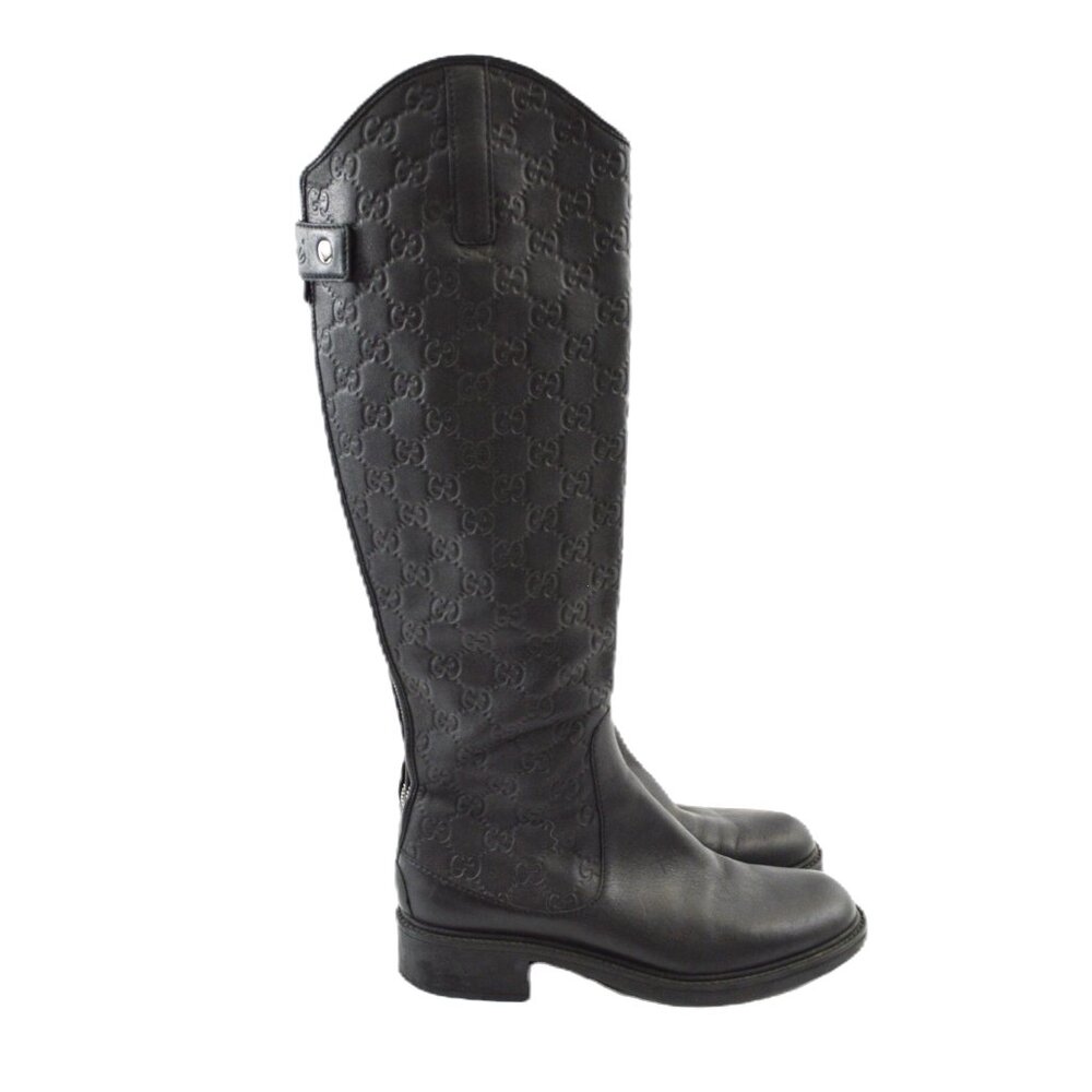 Gucci Monogram Leather riding boot #217-21 - Picture 3 of 6